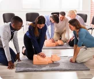 Woman doing CPR