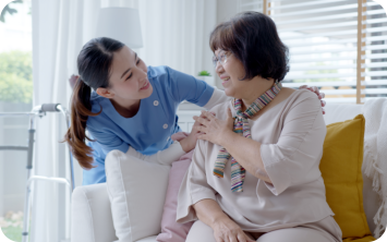 Caregiver checking health